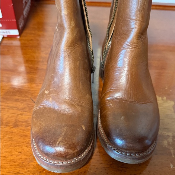 Frye Cognac Leather Ankle Boots - Picture 3 of 8
